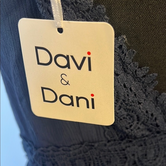 NWT Davi & Dani Dark Blue Lace-Trimmed Maxi Dress - Picture 5 of 13